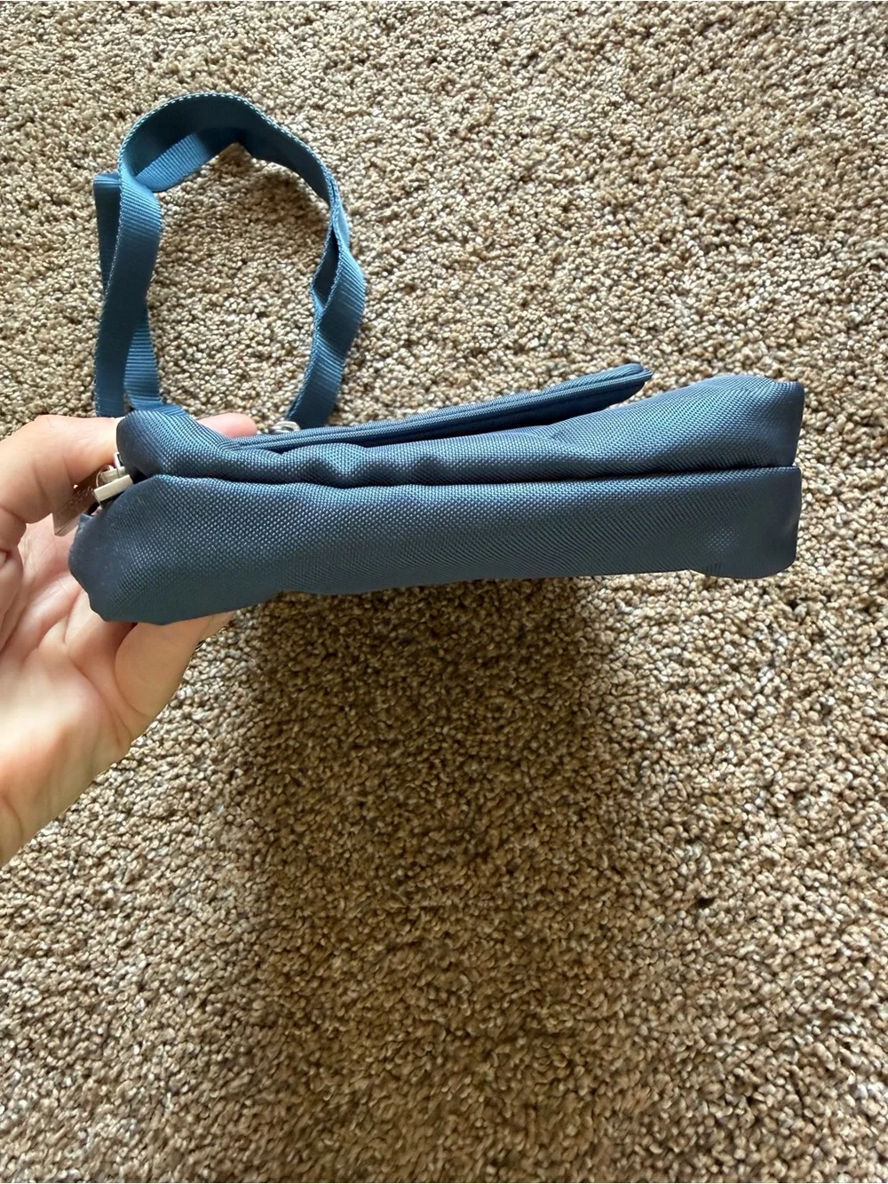 BAGGALLINI Slate Blue Long Nylon Zippered Crossbody Shoulder Bag